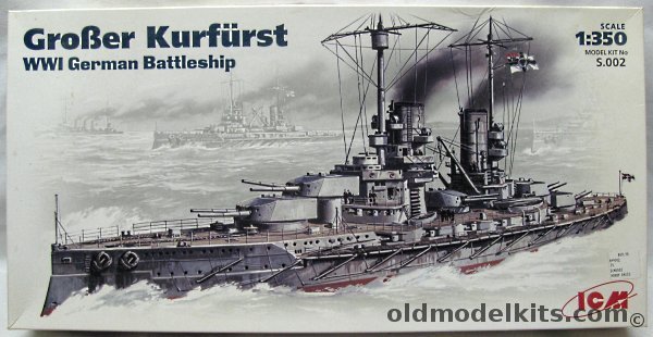 ICM 1/350 Grosser Kurfurst- German WWI Battleship, S002 plastic model kit
